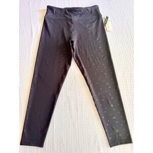 Nanette Lepore Play Womens XL Black Star Print Compression High Waist Leggings